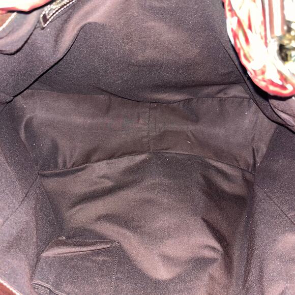 GUCCI Positano Small Beige Brown GG Canvas Leather Tote Bag - Picture 6 of 16